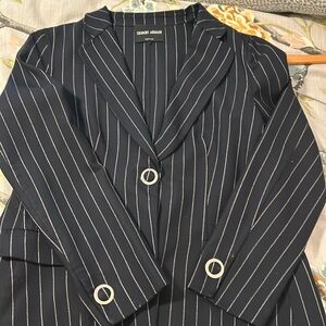 Giorgio Armani Navy Pinstripe Blazer, Size US 12